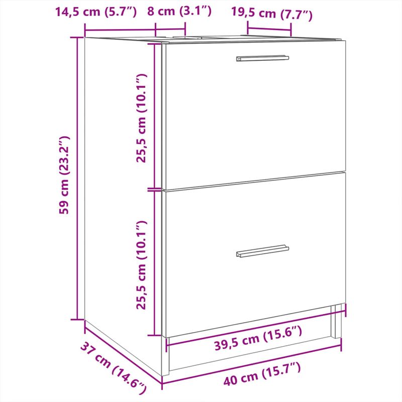 Casa si Gradina - Mobilier - Mobilier baie - Comode baie - Dulap de chiuveta, stejar afumat, 40x37x59 cm, lemn prelucrat - Infinity.ro