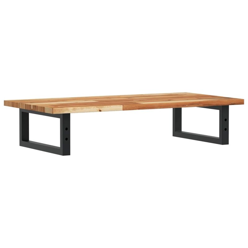 Casa si Gradina - Mobilier - Biblioteci si rafturi - Rafturi - Raft pentru lavoar montat pe perete, otel și lemn masiv acacia, maro închis și negru, mărime 100x40x2 cm, model dreptunghiular - Infinity.ro