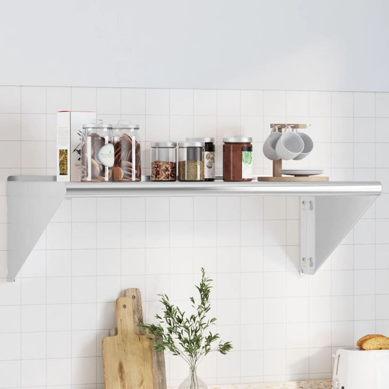 Casa si Gradina - Mobilier - Biblioteci si rafturi - Rafturi - Raft de perete, 100x45x31 cm, argintiu, otel inoxidabil - Infinity.ro