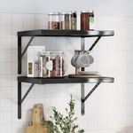 Casa si Gradina - Mobilier - Biblioteci si rafturi - Rafturi - Rafturi de perete, 2 buc., 50x40x3 cm, negru otel inoxidabil - Infinity.ro