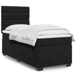 Casa si Gradina - Mobilier - Paturi si accesorii - Paturi - Pat box spring cu saltea, negru, 80x200 cm, catifea - Infinity.ro