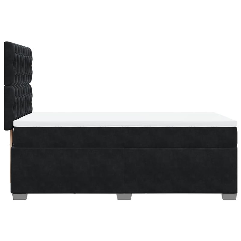 Casa si Gradina - Mobilier - Paturi si accesorii - Paturi - Pat box spring cu saltea, negru, 80x200 cm, catifea - Infinity.ro