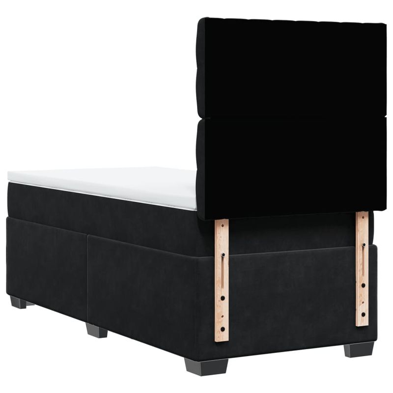 Casa si Gradina - Mobilier - Paturi si accesorii - Paturi - Pat box spring cu saltea, negru, 80x200 cm, catifea - Infinity.ro