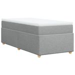 Casa si Gradina - Mobilier - Paturi si accesorii - Paturi - Pat continental cu saltea, gri deschis, 80x200 cm, textil - Infinity.ro