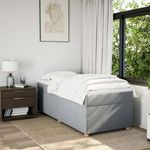 Casa si Gradina - Mobilier - Paturi si accesorii - Paturi - Pat continental cu saltea, gri deschis, 80x200 cm, textil - Infinity.ro