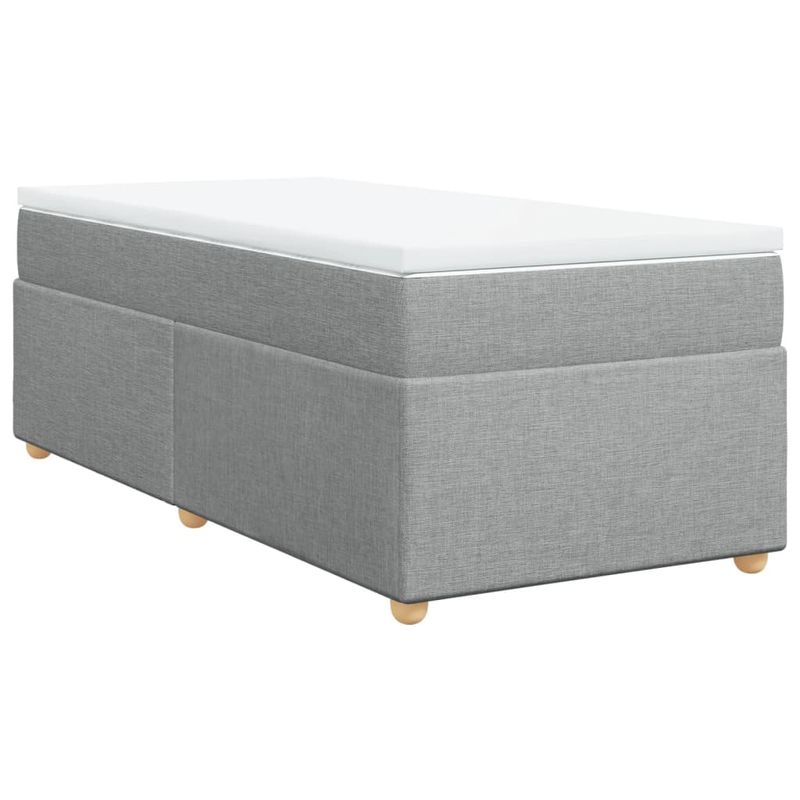 Casa si Gradina - Mobilier - Paturi si accesorii - Paturi - Pat continental cu saltea, gri deschis, 80x200 cm, textil - Infinity.ro