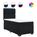 Casa si Gradina - Mobilier - Paturi si accesorii - Paturi - Pat box spring cu saltea, negru, 90x190 cm, catifea - Infinity.ro