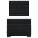 Casa si Gradina - Mobilier - Paturi si accesorii - Paturi - Pat box spring cu saltea, negru, 90x190 cm, catifea - Infinity.ro