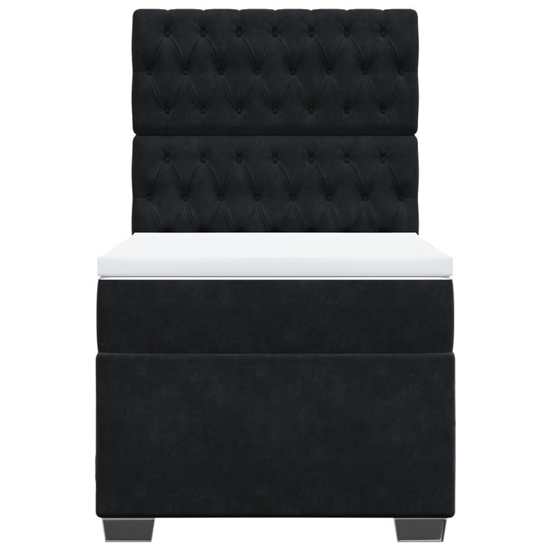 Casa si Gradina - Mobilier - Paturi si accesorii - Paturi - Pat box spring cu saltea, negru, 90x190 cm, catifea - Infinity.ro