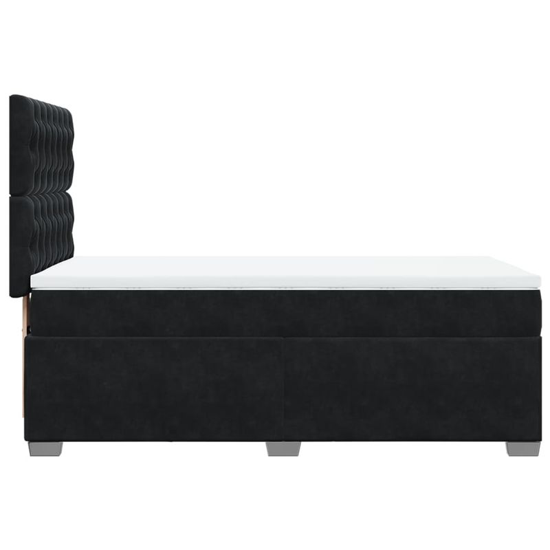 Casa si Gradina - Mobilier - Paturi si accesorii - Paturi - Pat box spring cu saltea, negru, 90x190 cm, catifea - Infinity.ro
