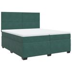 Casa si Gradina - Mobilier - Paturi si accesorii - Paturi - Pat box spring cu saltea, verde inchis, 200x200 cm, catifea - Infinity.ro