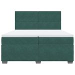Casa si Gradina - Mobilier - Paturi si accesorii - Paturi - Pat box spring cu saltea, verde inchis, 200x200 cm, catifea - Infinity.ro