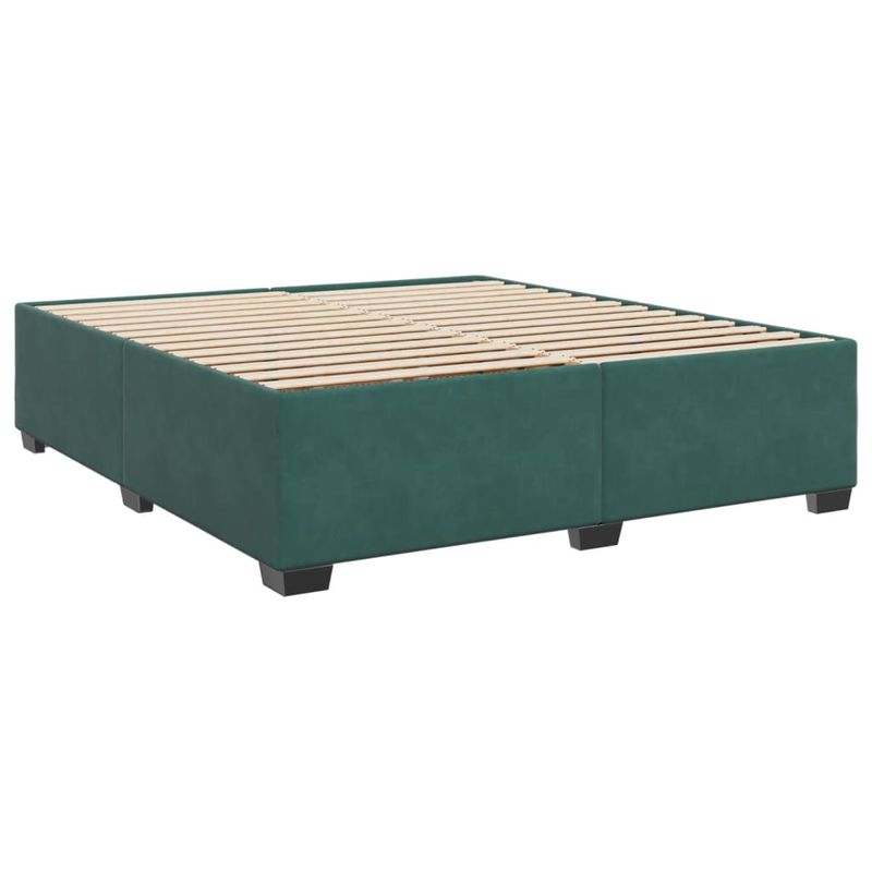 Casa si Gradina - Mobilier - Paturi si accesorii - Paturi - Pat box spring cu saltea, verde inchis, 200x200 cm, catifea - Infinity.ro