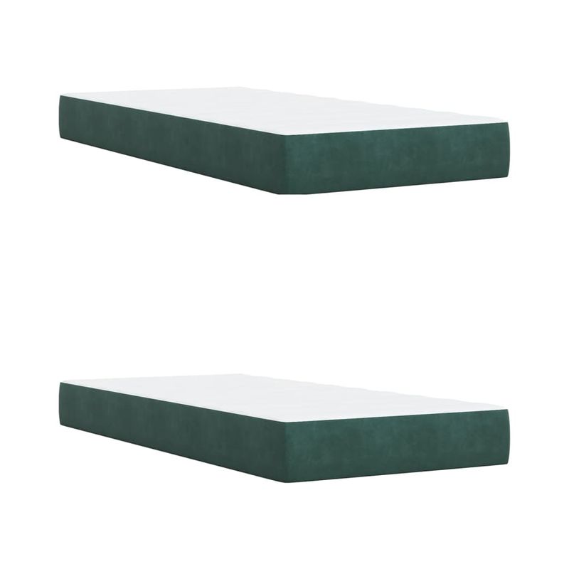 Casa si Gradina - Mobilier - Paturi si accesorii - Paturi - Pat box spring cu saltea, verde inchis, 200x200 cm, catifea - Infinity.ro