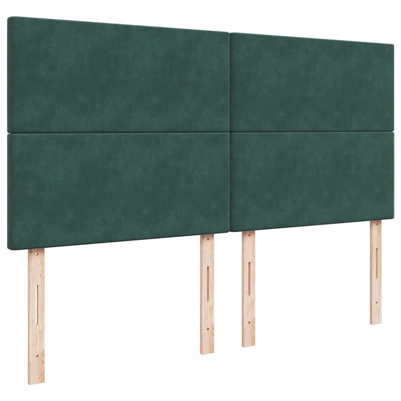 Casa si Gradina - Mobilier - Paturi si accesorii - Paturi - Pat box spring cu saltea, verde inchis, 200x200 cm, catifea - Infinity.ro