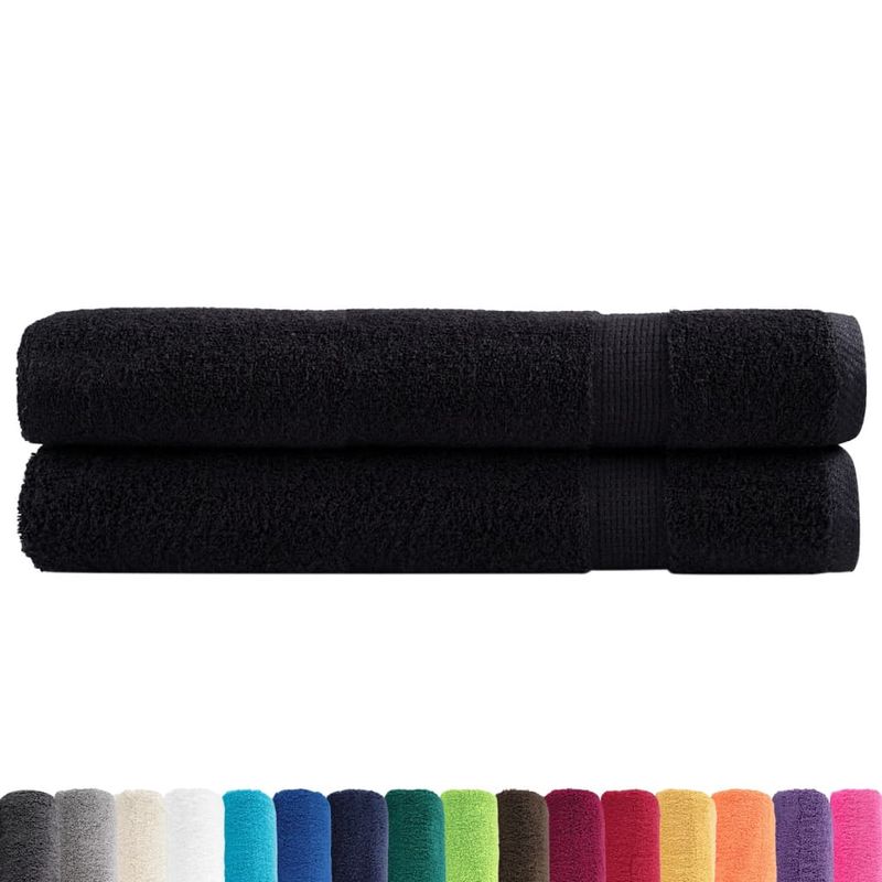 Casa si Gradina - Textile si covoare - Textile baie - Prosoape - Prosoape de sauna premium 2buc. 80x200 cm 600 gsm 100% bumbac, negru - Infinity.ro