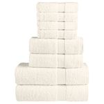 Casa si Gradina - Textile si covoare - Textile baie - Prosoape - Set de prosoape premium, 8 piese, crem, 600 g/m² 100% bumbac - Infinity.ro