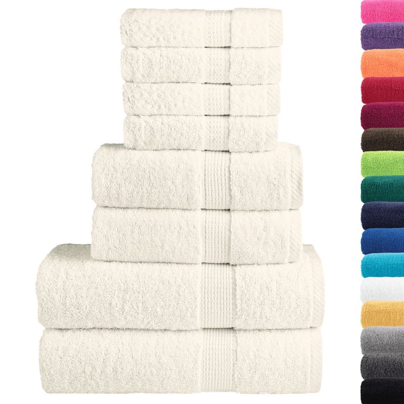 Casa si Gradina - Textile si covoare - Textile baie - Prosoape - Set de prosoape premium, 8 piese, crem, 600 g/m² 100% bumbac - Infinity.ro