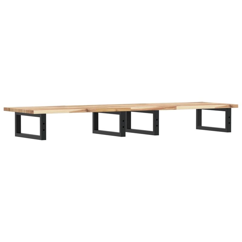 Casa si Gradina - Mobilier - Biblioteci si rafturi - Rafturi - Raft pentru lavoar montat pe perete, otel și lemn masiv acacia, maro și negru, mărime 160x40x2 cm, model dreptunghiular - Infinity.ro