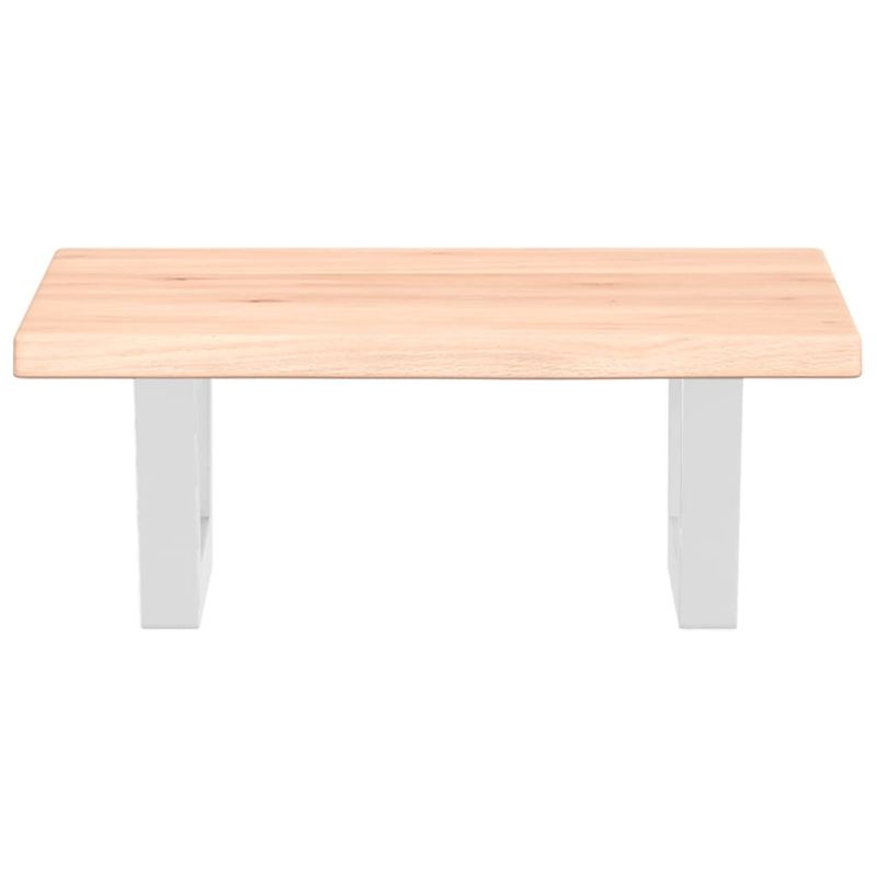 Casa si Gradina - Mobilier - Biblioteci si rafturi - Rafturi - Raft pentru lavoar montat pe perete, otel și lemn masiv stejar, maro și alb, mărime 40x50x2 cm, model trapez - Infinity.ro