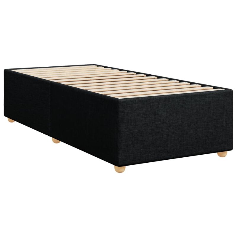 Casa si Gradina - Mobilier - Paturi si accesorii - Paturi - Pat cu arcuri cu saltea, negru, de o persoana, textil, model design simplu - Infinity.ro