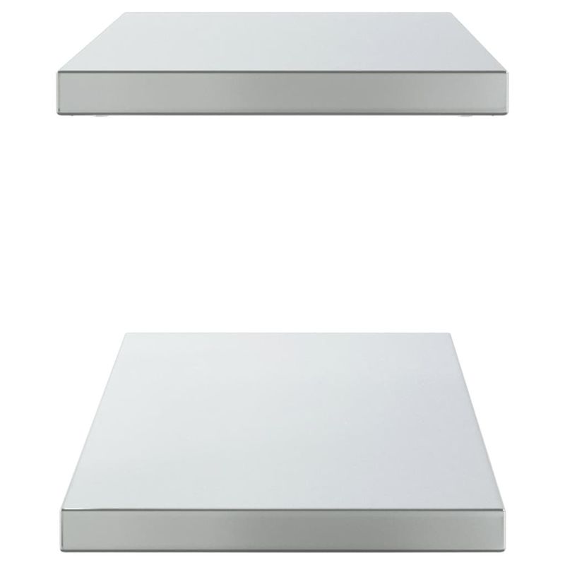 Casa si Gradina - Mobilier - Biblioteci si rafturi - Rafturi - Rafturi de perete 2 buc., 100x30x3 cm, argintiu otel inoxidabil - Infinity.ro