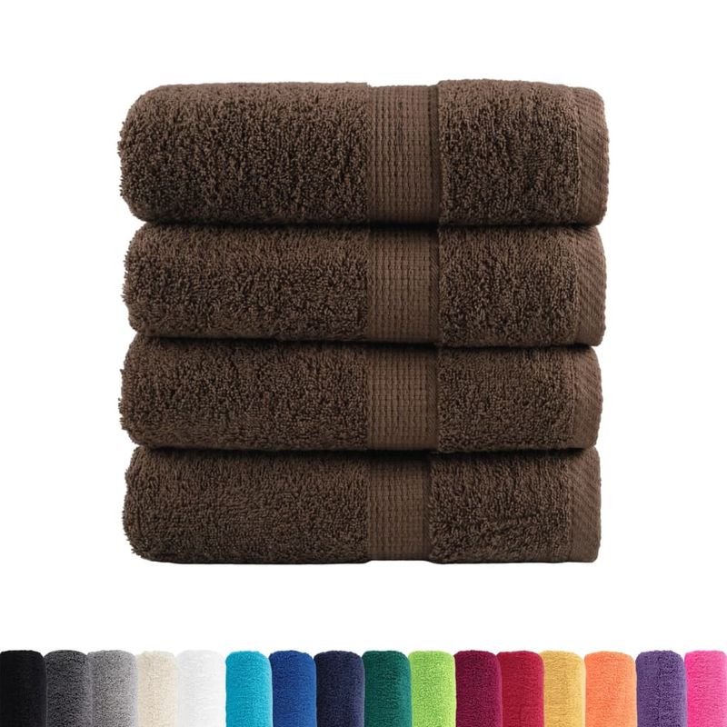 Casa si Gradina - Textile si covoare - Textile baie - Prosoape - Prosoape premium 4 buc., maro 30x30 cm, 600 gsm 100% bumbac - Infinity.ro