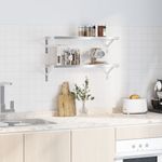 Casa si Gradina - Mobilier - Biblioteci si rafturi - Rafturi - Rafturi de perete, 2 buc. 75x23,5 cm argintiu otel inoxidabil - Infinity.ro