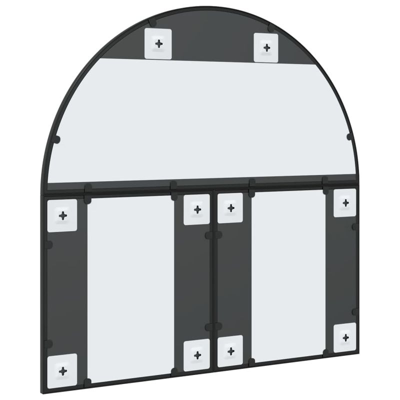 Casa si Gradina - Decoratiuni - Oglinzi - Oglinda de perete, negru, 80x80 cm, arcuita, fier - Infinity.ro