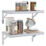 Casa si Gradina - Mobilier - Biblioteci si rafturi - Rafturi - Rafturi de perete, 2 buc., 50x30x3 cm, argintiu otel inoxidabil - Infinity.ro