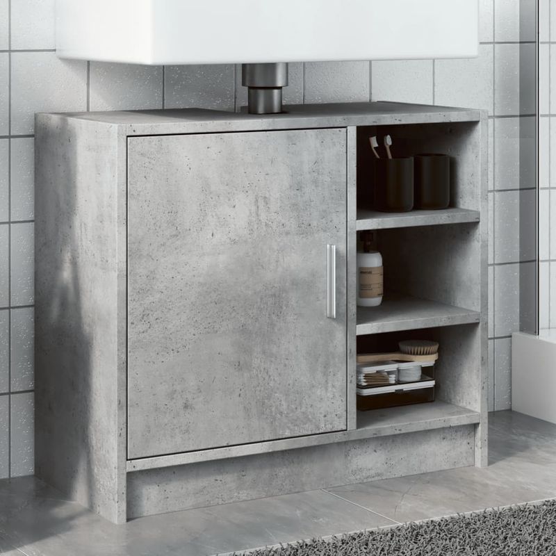 Casa si Gradina - Mobilier - Mobilier baie - Comode baie - Dulap de chiuveta, gri beton, 63x29x55 cm, lemn prelucrat - Infinity.ro