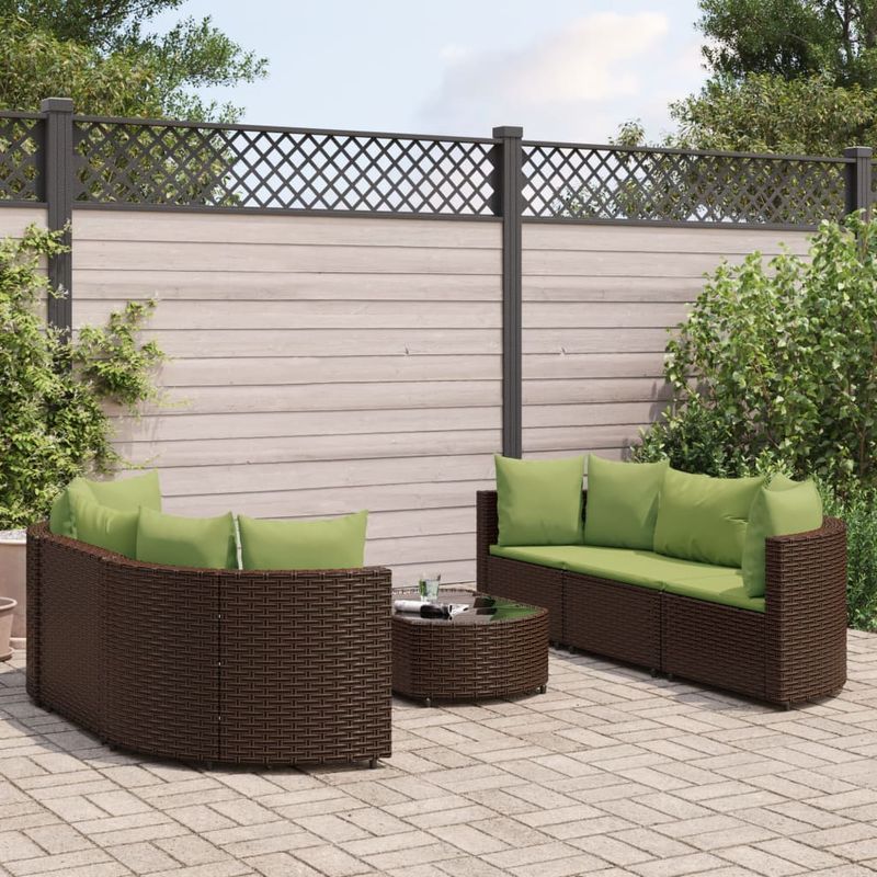 Casa si Gradina - Gradina si terasa - Mobilier exterior - Seturi mobila gradina - Set canapele de gradina cu perne, 7 piese, maro, poliratan - Infinity.ro