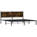 Casa si Gradina - Mobilier - Paturi si accesorii - Paturi - Cadru pat metalic cu tablie, stejar fumuriu, 180x200 cm - Infinity.ro