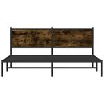 Casa si Gradina - Mobilier - Paturi si accesorii - Paturi - Cadru pat metalic cu tablie, stejar fumuriu, 180x200 cm - Infinity.ro