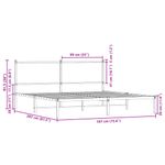 Casa si Gradina - Mobilier - Paturi si accesorii - Paturi - Cadru pat metalic cu tablie, stejar fumuriu, 180x200 cm - Infinity.ro