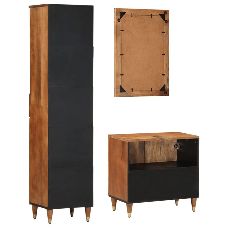 Casa si Gradina - Mobilier - Seturi de mobilier - Seturi baie - Set mobilier de baie, 3 piese, lemn masiv de mango - Infinity.ro