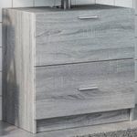 Casa si Gradina - Mobilier - Mobilier baie - Comode baie - Dulap de chiuveta, gri sonoma, 59x37x59 cm, lemn prelucrat - Infinity.ro
