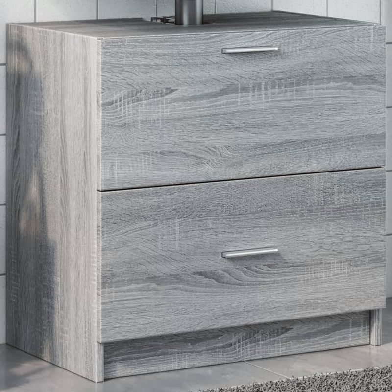 Casa si Gradina - Mobilier - Mobilier baie - Comode baie - Dulap de chiuveta, gri sonoma, 59x37x59 cm, lemn prelucrat - Infinity.ro