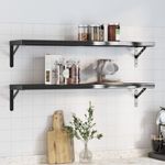 Casa si Gradina - Mobilier - Biblioteci si rafturi - Rafturi - Rafturi de perete 2 buc., 100x23,5 cm, negru otel inoxidabil - Infinity.ro