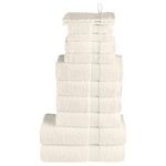 Casa si Gradina - Textile si covoare - Textile baie - Prosoape - Set de prosoape premium, 12 piese, crem, 600 g/m² 100% bumbac - Infinity.ro