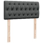 Casa si Gradina - Mobilier - Paturi si accesorii - Paturi - Pat cu arcuri cu saltea, gri inchis, de o persoana, textil, model design cu nasturi - Infinity.ro