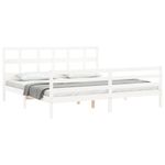 Casa si Gradina - Mobilier - Paturi si accesorii - Paturi - Cadru de pat cu tablie single mic, alb, lemn masiv - Infinity.ro