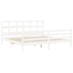 Casa si Gradina - Mobilier - Paturi si accesorii - Paturi - Cadru de pat cu tablie single mic, alb, lemn masiv - Infinity.ro