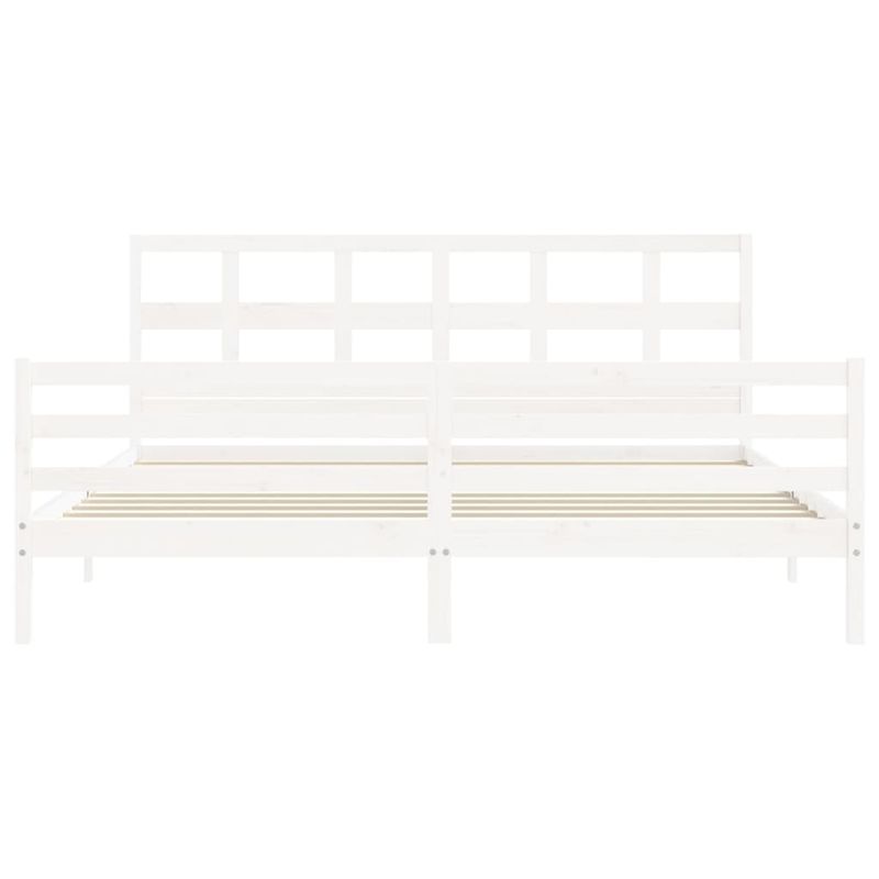 Casa si Gradina - Mobilier - Paturi si accesorii - Paturi - Cadru de pat cu tablie single mic, alb, lemn masiv - Infinity.ro