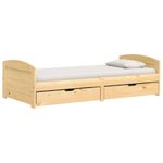 Casa si Gradina - Mobilier - Paturi si accesorii - Paturi - Pat de zi cu 2 sertare "IRUN", 90x200 cm, lemn masiv pin - Infinity.ro