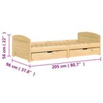 Casa si Gradina - Mobilier - Paturi si accesorii - Paturi - Pat de zi cu 2 sertare "IRUN", 90x200 cm, lemn masiv pin - Infinity.ro