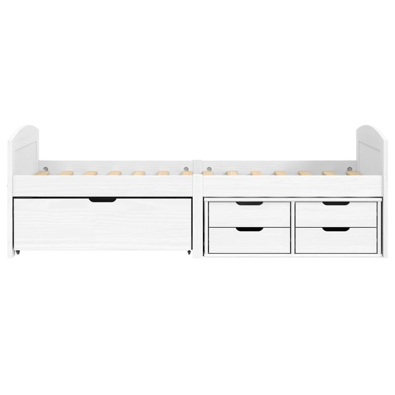 Casa si Gradina - Mobilier - Paturi si accesorii - Paturi - Pat de zi cu 5 sertare "IRUN", alb, 90x200 cm, lemn masiv pin - Infinity.ro