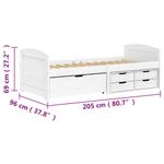 Casa si Gradina - Mobilier - Paturi si accesorii - Paturi - Pat de zi cu 5 sertare "IRUN", alb, 90x200 cm, lemn masiv pin - Infinity.ro