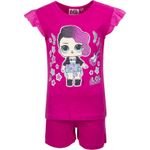 Fashion, accesorii si bijuterii - Copii - Lenjerie si pijamale copii - Pijamale copii - Pijamale scurte fete, LOL Surprise,Fucsia , 4 ani 104 CM - Infinity.ro