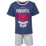 Fashion, accesorii si bijuterii - Copii - Lenjerie si pijamale copii - Pijamale copii - Pijamale scurte Superman ER2165 Albastru/Gri 3 ani 98 CM - Infinity.ro
